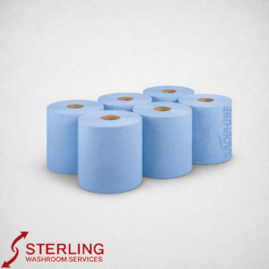 Blue Centrefeed Roll Embossed