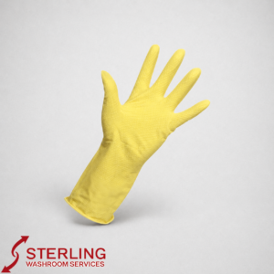 Yellow household gloves
