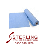 Hygiene Rolls (9) Sterling Washroom Services logo with phone number and blue couch roll